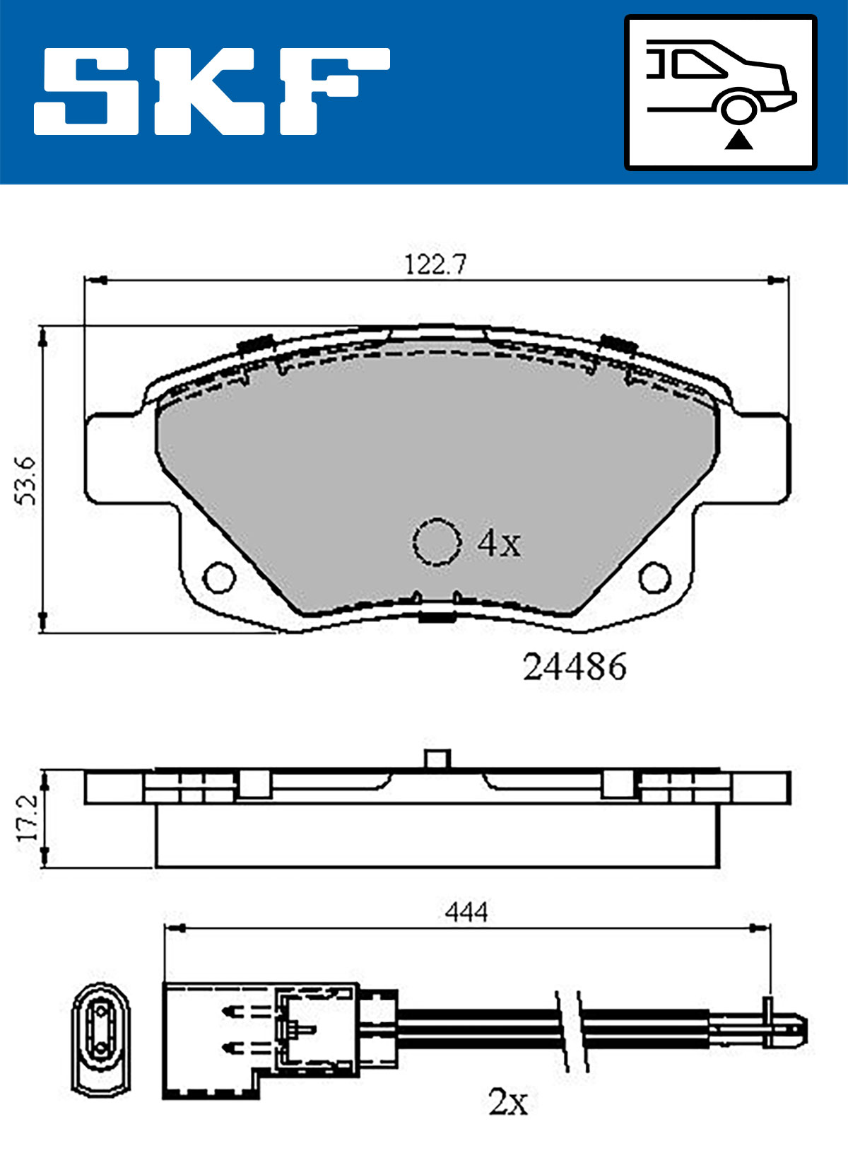 Set placute frana,frana disc VKBP 90077 E SKF